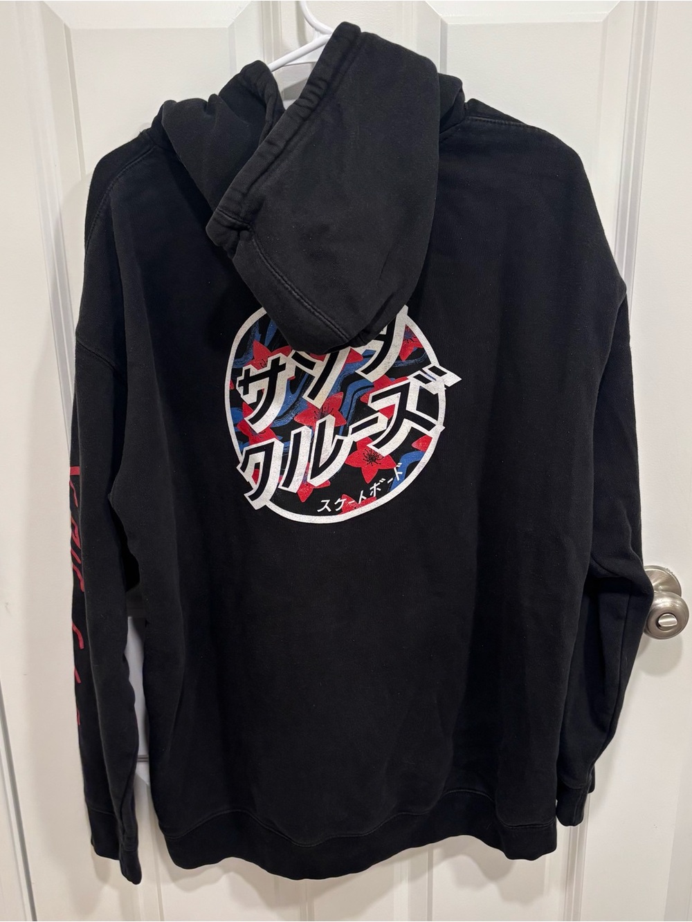 Santa Cruz Skateboards Japanese Blossom Dot Logo Hoodie Sweatshirt Mens XL Black - Picture 3 of 3